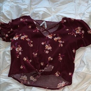 Floral Cropped Short Sleeve